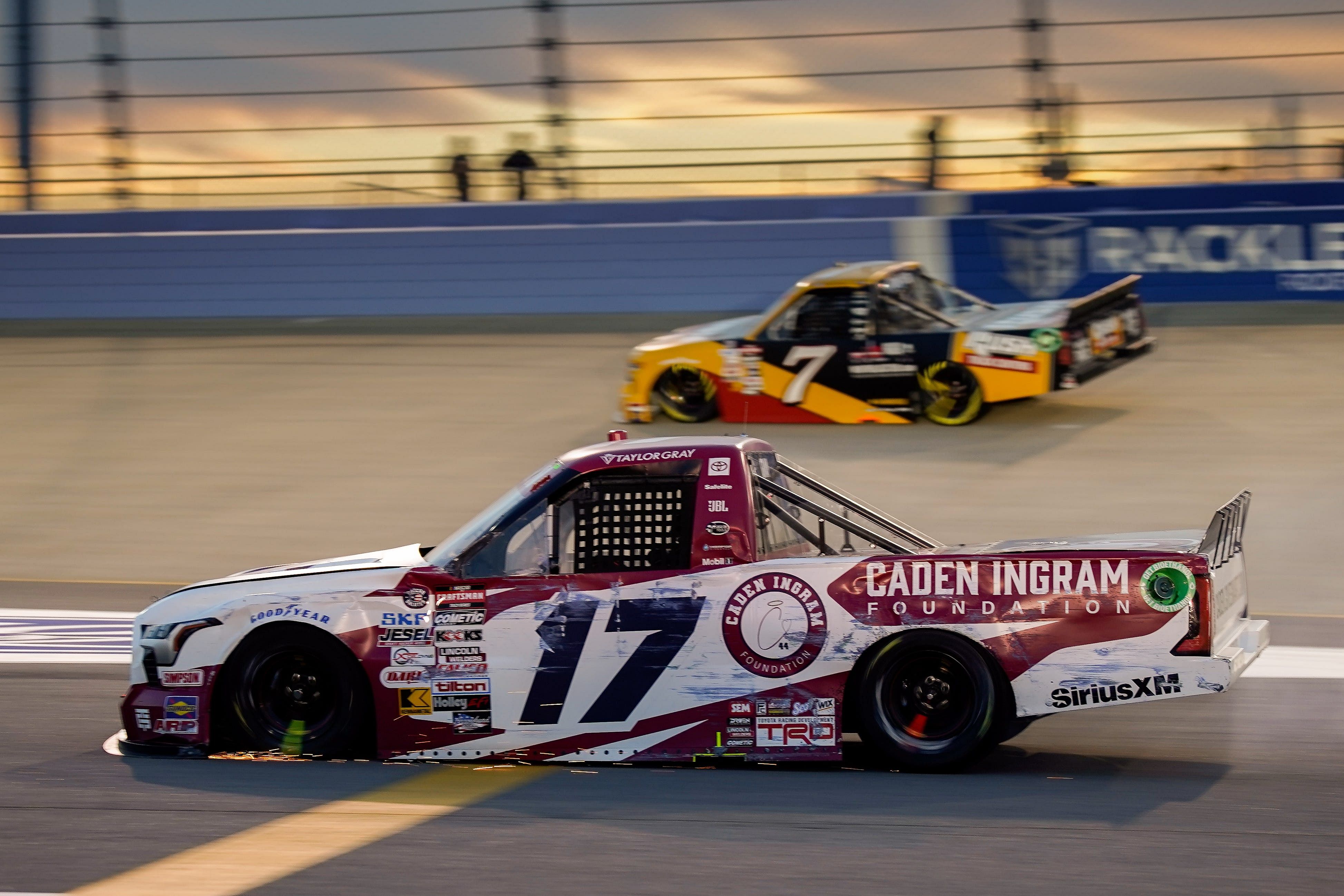 NASCAR Truck Series driver Taylor Gray (17) heads into the pits during the Rackley Roofing 200 at Nashville Superspeedway. Source: Imagn